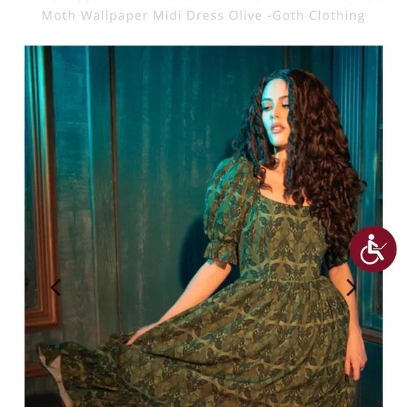 NWOT La Femme en Noir by Micheline Pitt Crimson Peak Allerdale Moth midi - Picture 3 of 4